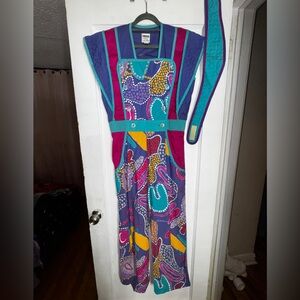 Jeanne Marc Vintage 80s Jumpsuit‎ Sz Small 8 / 10  Wearable Art eighties Rare